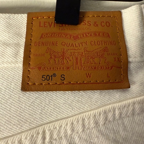 Levi’s 501 High Rise Skinny White Jeans NWT 28 - Picture 7 of 12